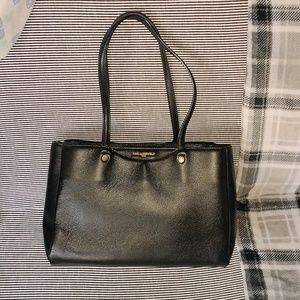 Karl Lagerfeld black leather tote.